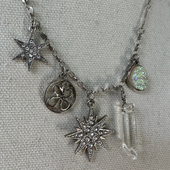 Adjustable charm style necklace rhinestone stars crystals - Picture 5 of 8